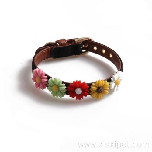 Eco Friendly Solid Luxury Pet Dog Flower Collar